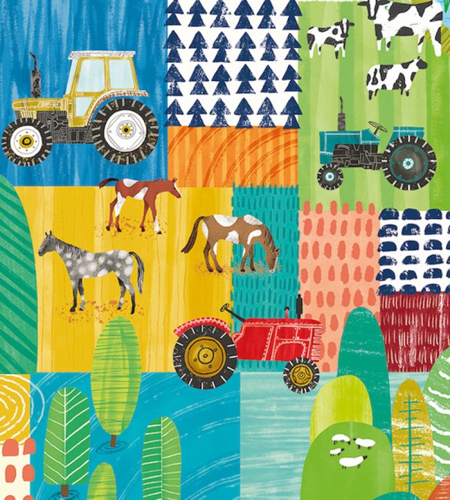 Down On The Farm Nursery Wallpaper - Multicolor