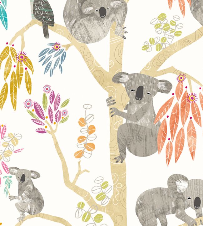 Kooka Koala Nursery Wallpaper - Multicolor