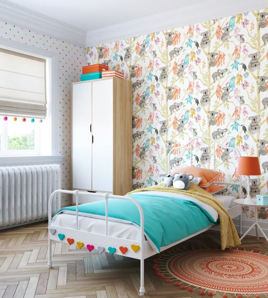 Kooka Koala Nursery Room Wallpaper - Multicolor