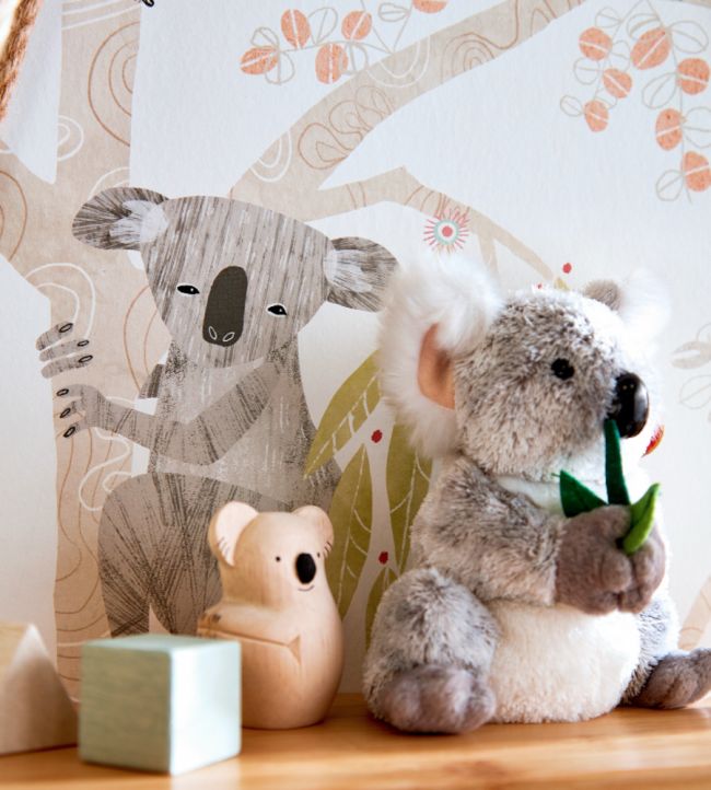 Kooka Koala Nursery Room Wallpaper 2 - Gray