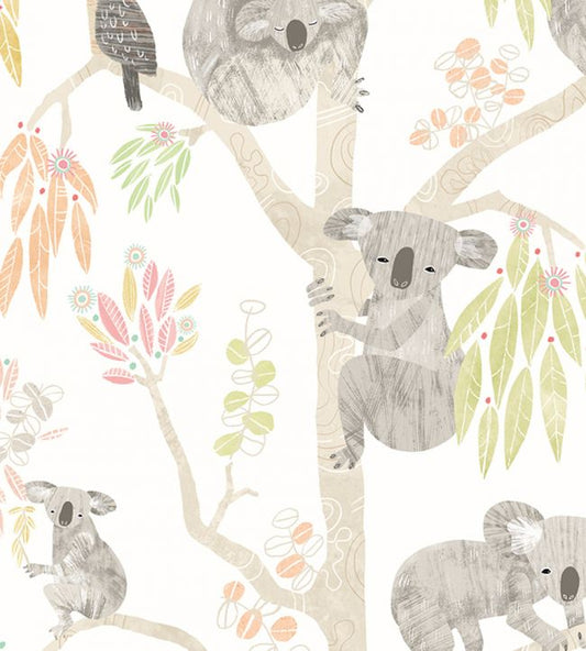 Kooka Koala Nursery Wallpaper - Multicolor