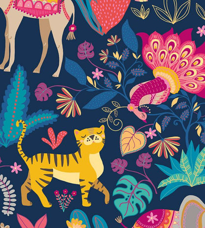 Samba Safari Nursery Wallpaper - Multicolor