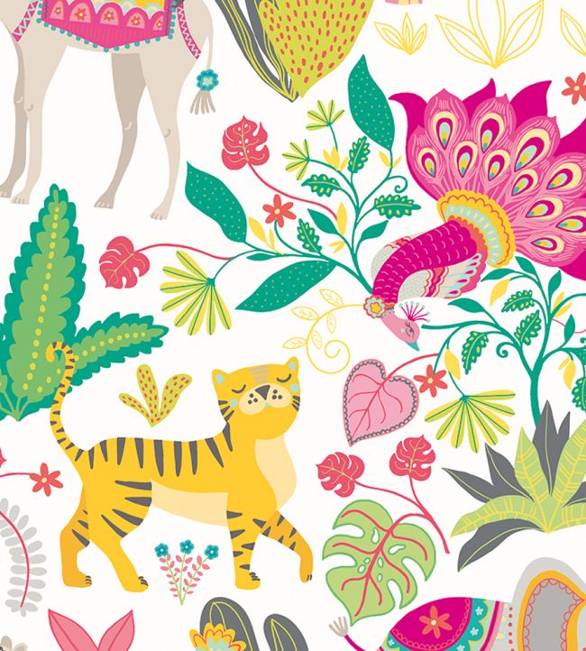 Samba Safari Nursery Wallpaper - Pink