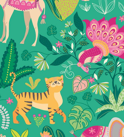 Samba Safari Nursery Wallpaper - Green