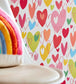 Pop Hearts Nursery Room Wallpaper 2 - Pink