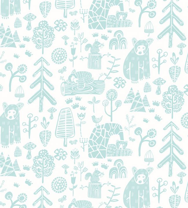 Honeywood Bears Nursery Wallpaper - Blue