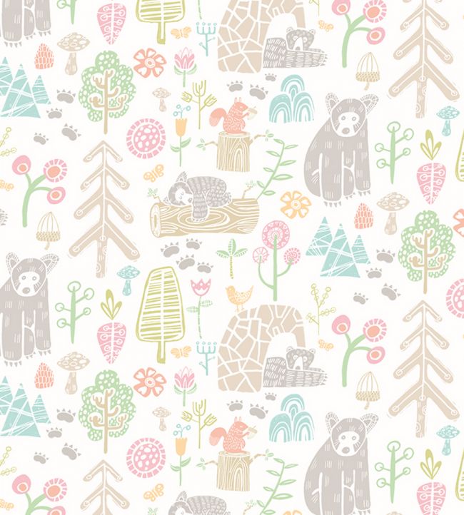 Honeywood Bears Nursery Wallpaper - Multicolor