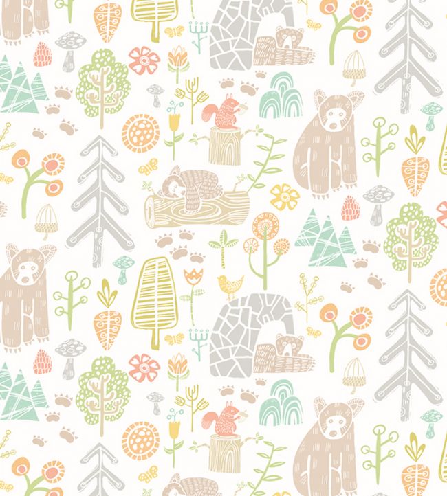 Honeywood Bears Nursery  Wallpaper - Purple