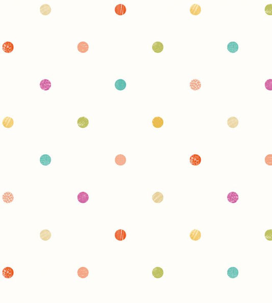 Doodle Spot Nursery Wallpaper - White