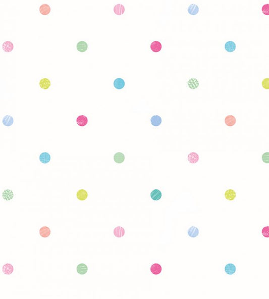 Doodle Spot Nursery Wallpaper - White