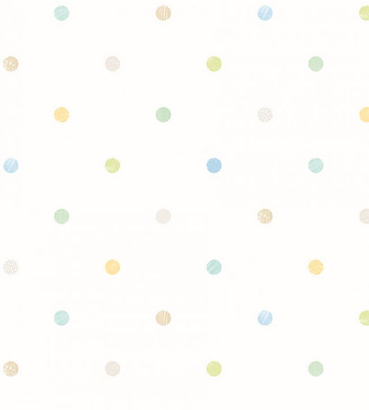 Doodle Spot Nursery Wallpaper - White