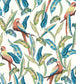 Tropical Parrot Nursery Wallpaper - Blue