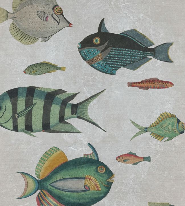 Poissons Nursery Wallpaper - Silver