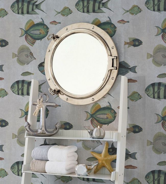 Poissons Nursery Room Wallpaper - Silver