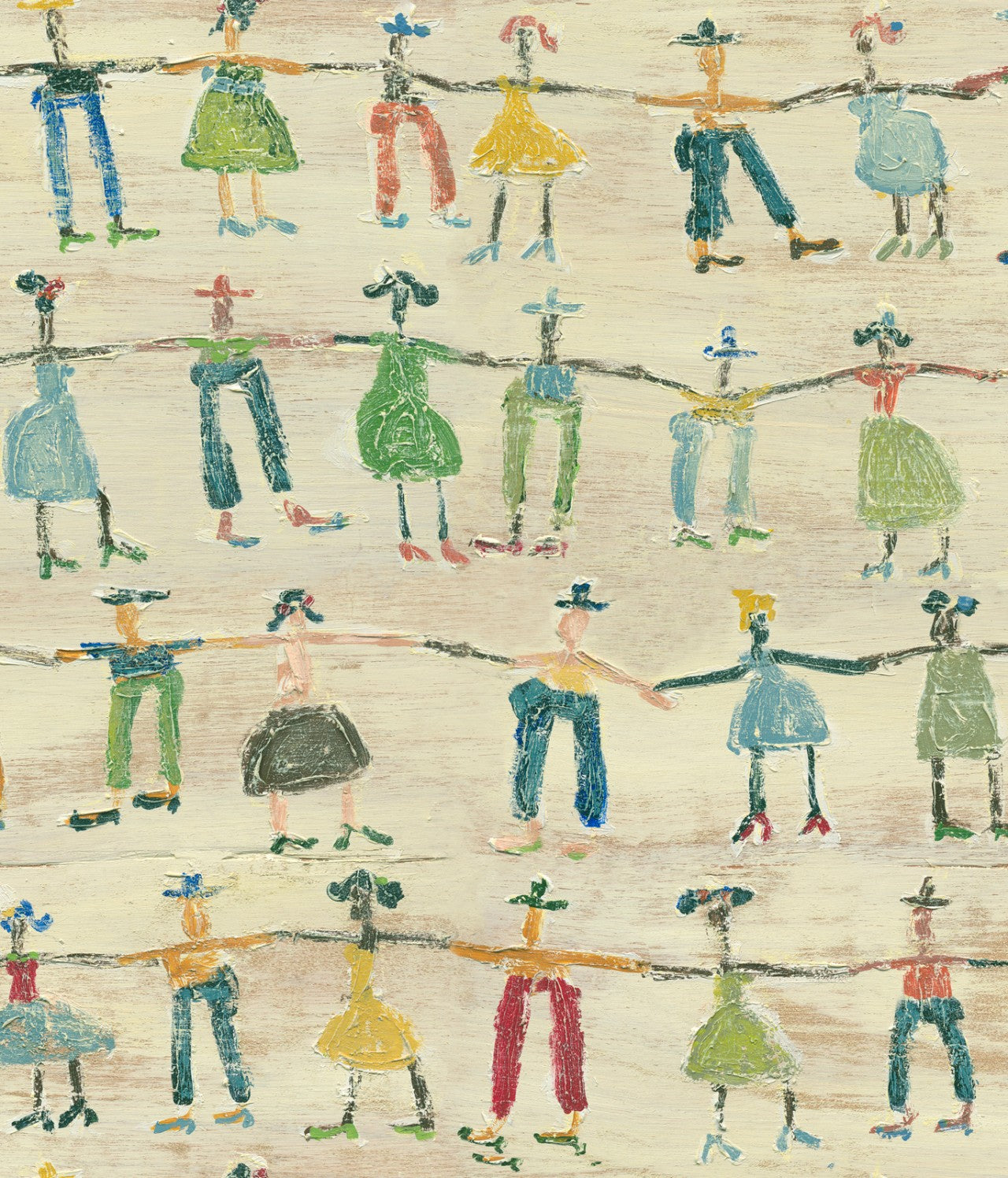 Little People Nursery Wallpaper - Multicolor