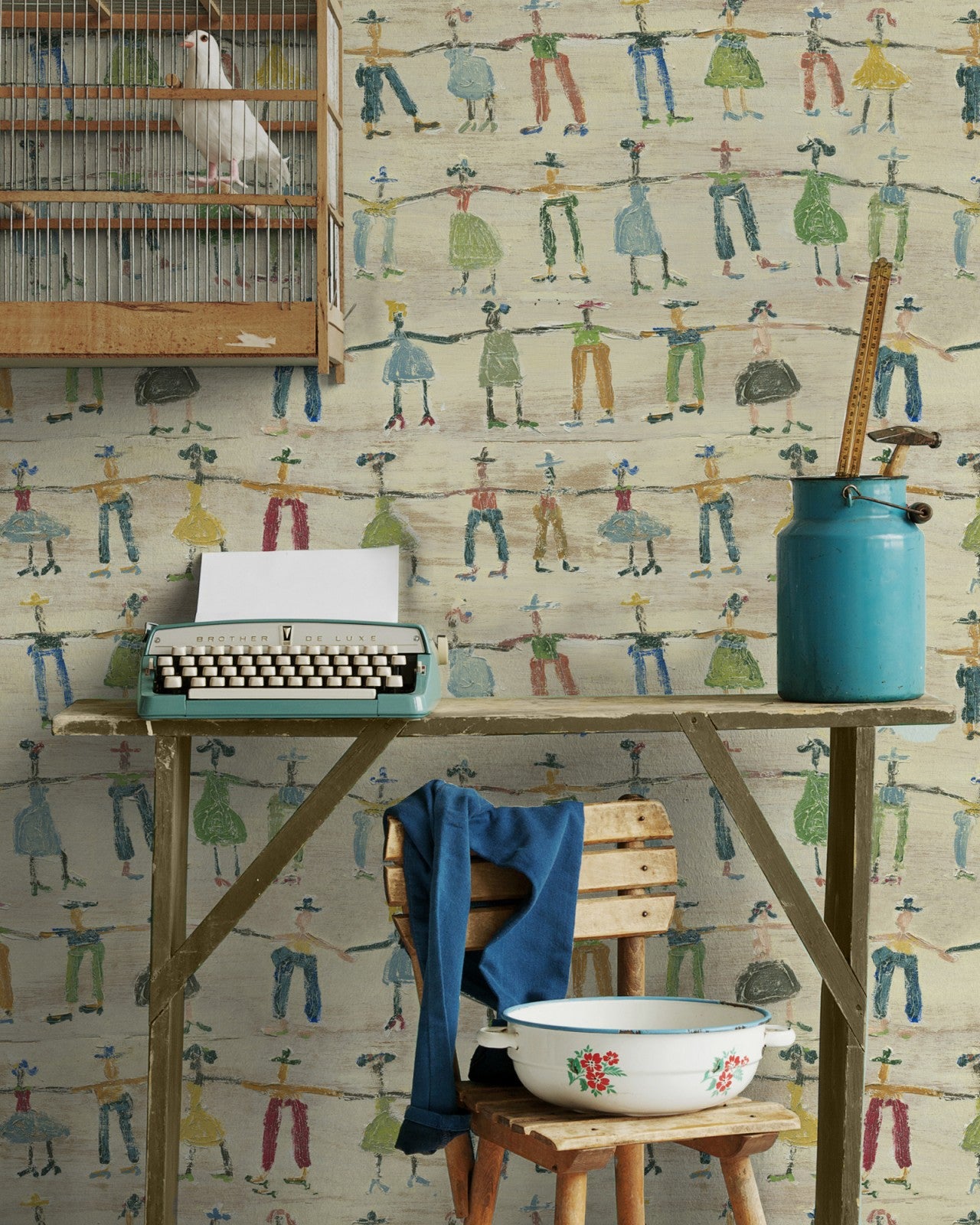 Little People Nursery Room Wallpaper - Multicolor
